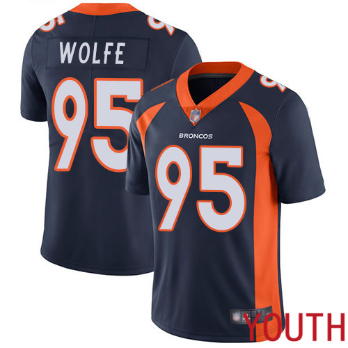 Youth Denver Broncos #95 Derek Wolfe Navy Blue Alternate Vapor Untouchable Limited Player Football NFL Jersey